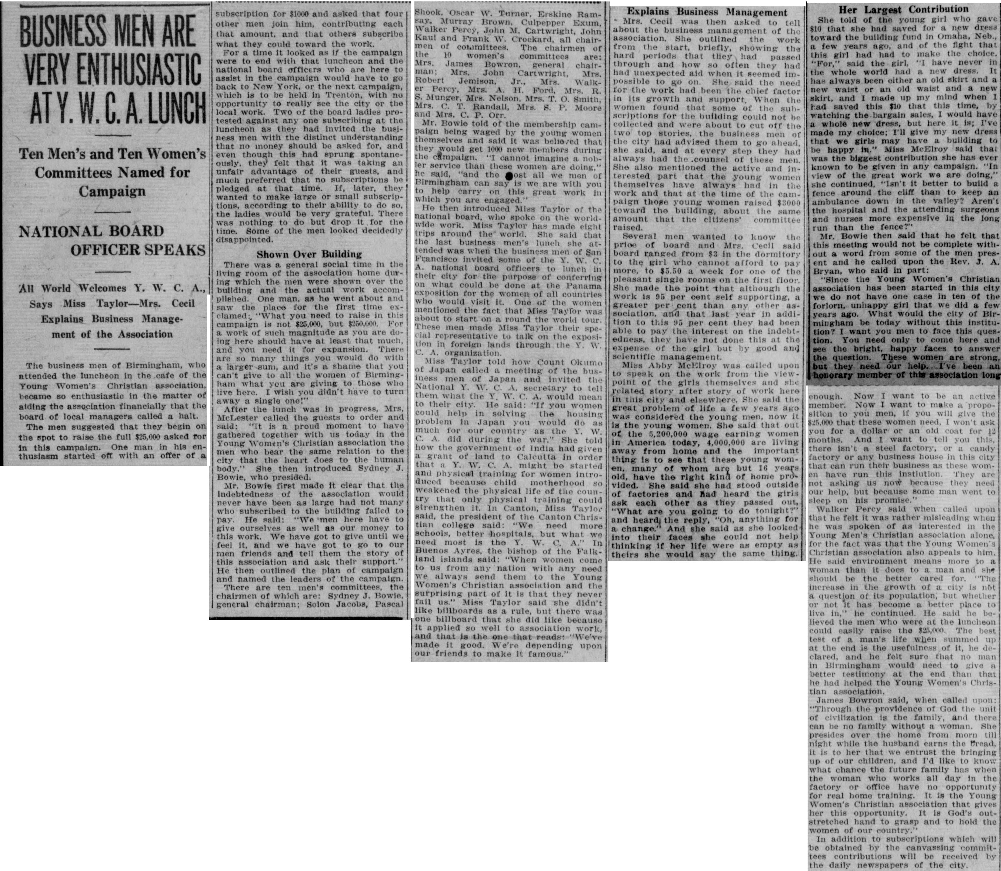 Business Men Are Very Enthusiastic At YWCA Lunch